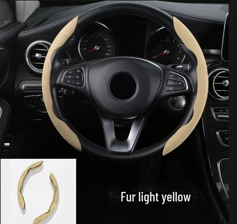 Ultra-Thin Suede Steering Wheel Cover for Men and Women - Absorbent, Non-Slip, All-Season Universal Handle Cover