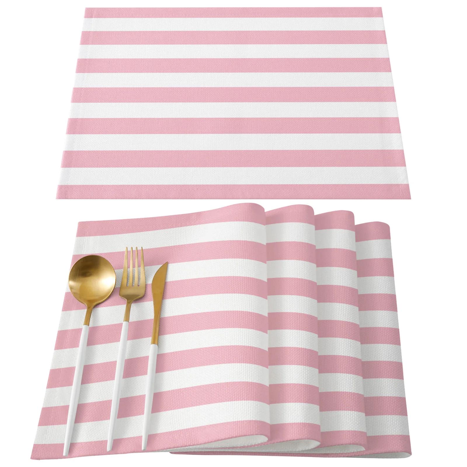 

Stripes Black White Simple Pattern Table Mat Kitchen Decoration Placemat Table Napkin For Wedding Dining Accessories Table Mat 2pcs 30x45cm
