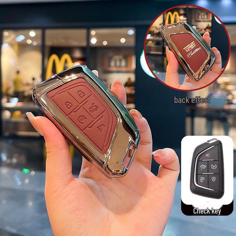2025 Cadillac XT5 Key Case: Metal Leather Shell for CT5/CT4/CT6/XT4/GT4 Models