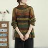 Retro Striped High Neck Knit Sweater - Autumn/Winter Collection