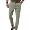 Mens Tapered Pants Casual Linen Pants Elastic Waist Slim Fit Beach Yoga Business Lightweight Cotton Trousers With Pockets