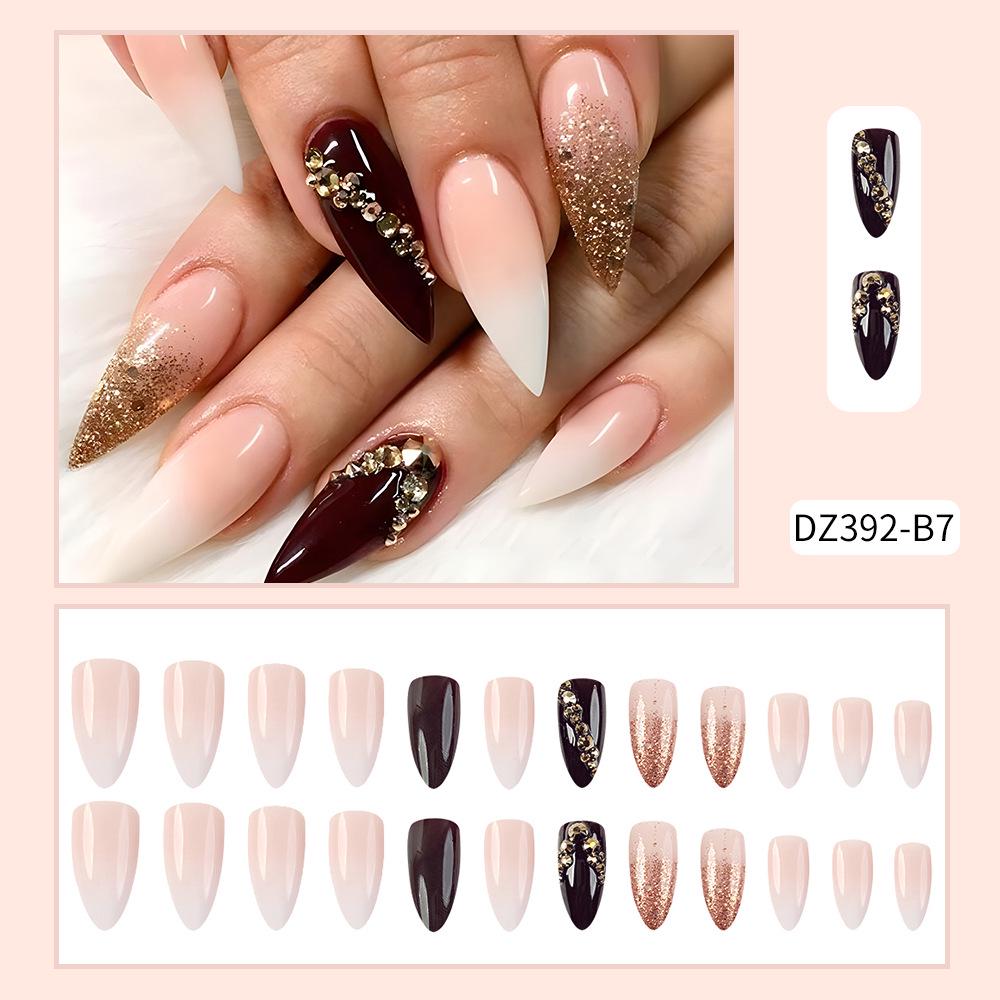 French Rhinestone Handmade Press-On Nail Tips