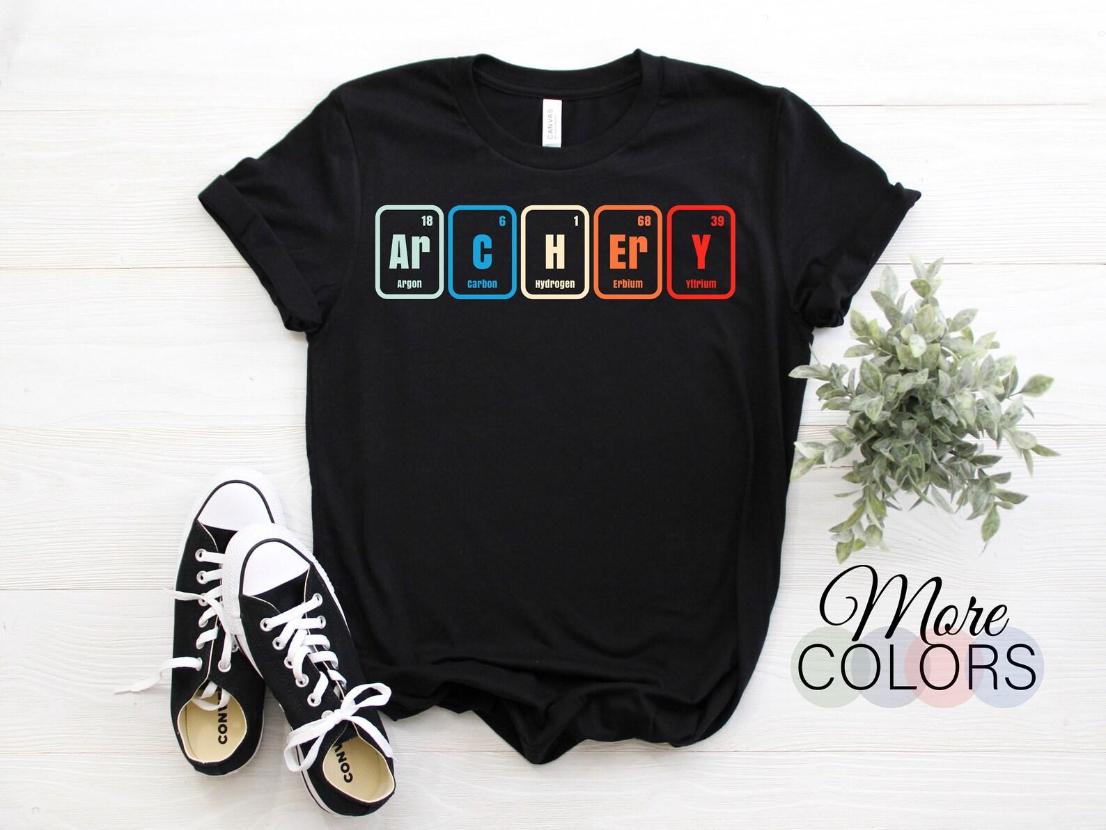 Archery Periodic Table Elets Archer Gift Outfit, Arrow Bow Sport Lover Present T-Shirt, Boys Girls Bowman, Shooting Competition Team, 120