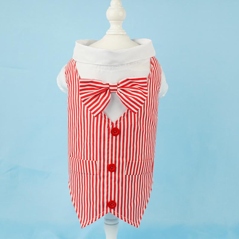 

Костюм студента для питомца, одежда для питомца, парное платье, юбочный костюм, полосатый, весенне-летний, кошка, собака, маленький плюшевый мишка S