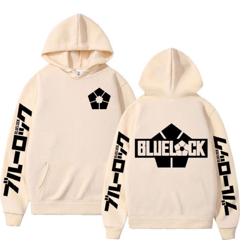 Japanese Anime Blue Lock Hoodie Football Logo Graphic Print Hooded Sweatshirt Men Women Fashion Manga Hoody Harajuku Streetwear