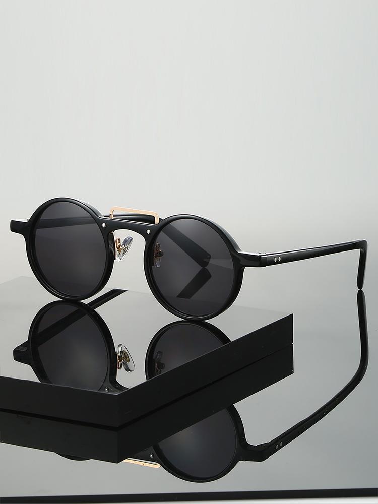 1Pc Fashionable Round Glasses Retro Stylish Simple And Fashionable Single Product Glasses Fashionable Wear Daily Casual