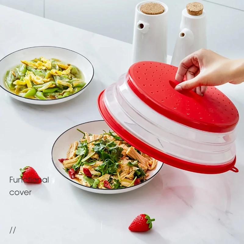 Reusable cooking cover, plastic folding microwave cover, food bowl cover, splash proof cover, dust-proof and heat-resistant food