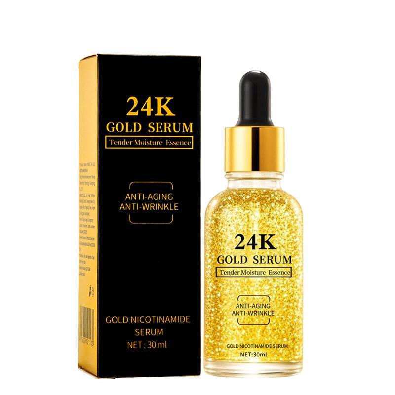 24K Gold Facial Serum 30ml, Hyaluronic Acid Moisturizing Anti-Wrinkle Essence for Face & Neck