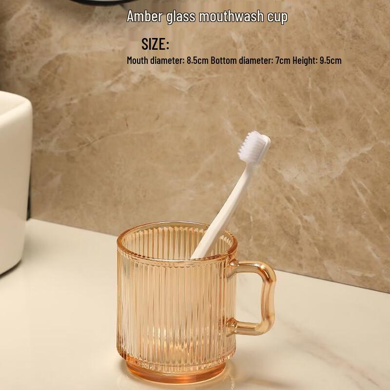 YIXI Transparent Glass Toothbrushing Cups (Set of 2)