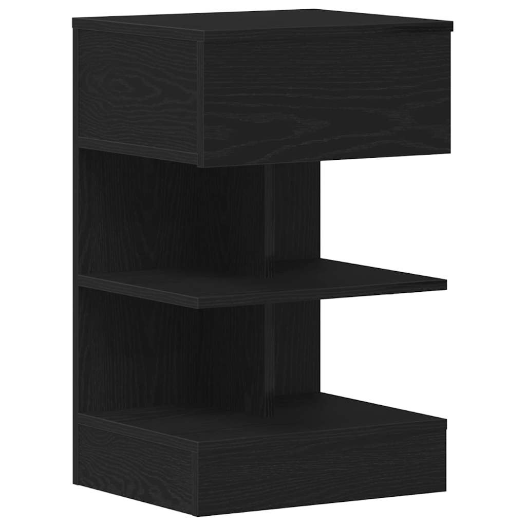Nightstand Black Oak Look 40 x 35 x 65 cm Engineered Wood