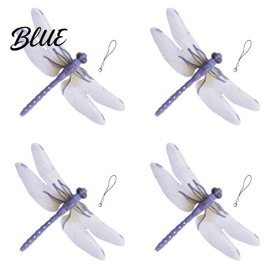 Dragonfly Garden Art Accessory 3D Simulation Outdoor Fake with Keychain Artificial Decoration Insect Model for Yard Courtyard Patio Flower Beds