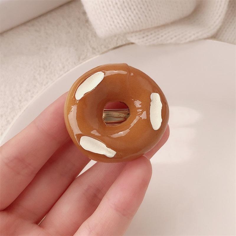 Baby Girls Cute Simulation Food Hairclip Kids Resin Croissants Waffles Cookies Hairpin For Children Accessory