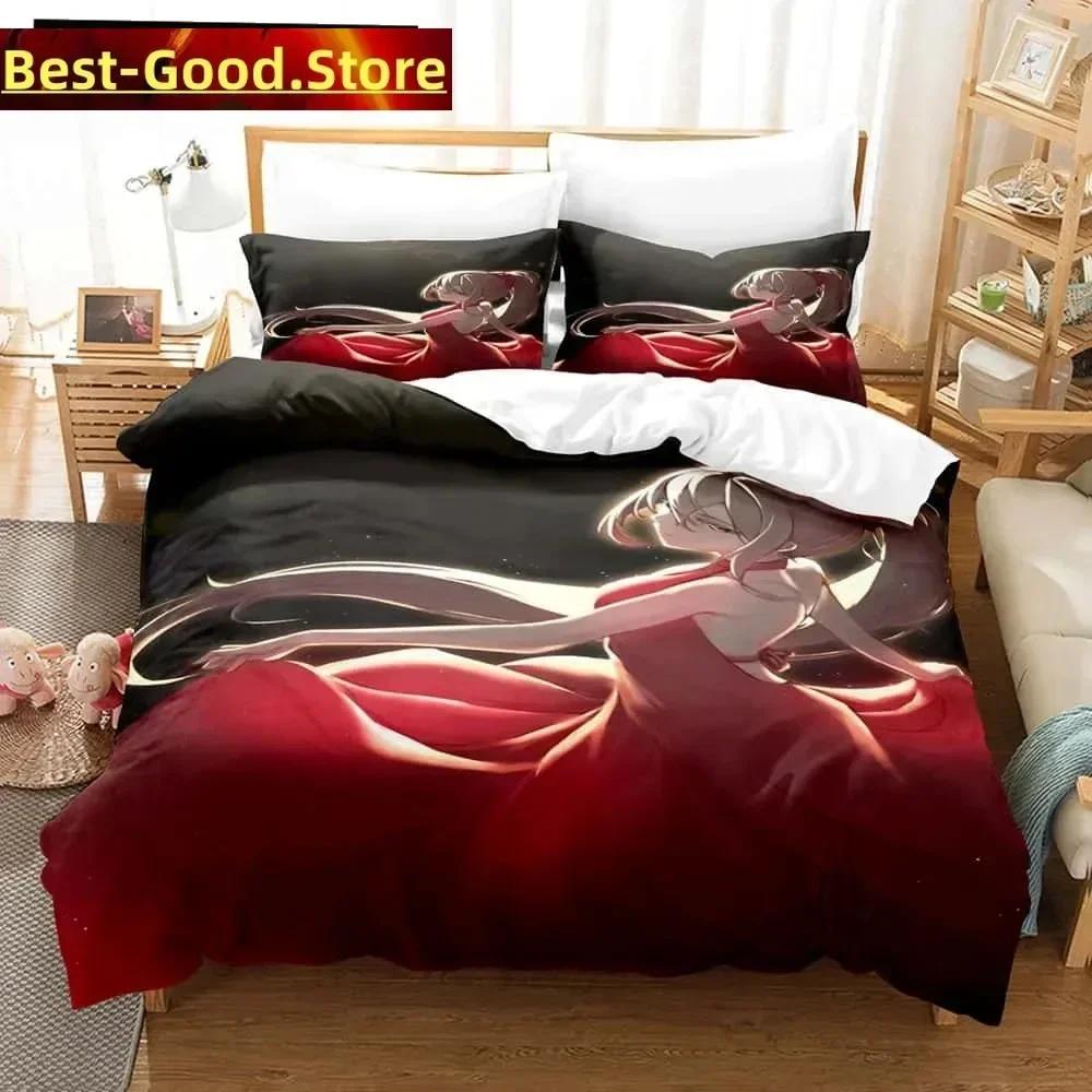 3D Print Anime - Azur Lane Bedding Set Printed Bed Set With Pillowcase Bed Duvet Cover Soft Single Double Queen Super King Size