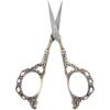 Vintage Flower Pattern Needlework Embroidery Stainless Steel Scissors for Crafting Sewing (Bronze)