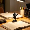 3D Printed Weightlifter Ornament, Black Statue Muscular Man Figurine, with Dumbbells Gym Tabletop Sculpture Gift for People Love Fitness