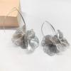 Elegant Golden-Tone Floral Dangle Earrings for Women Chic Long Hollow Design Earrings Party Jewelry Accessories