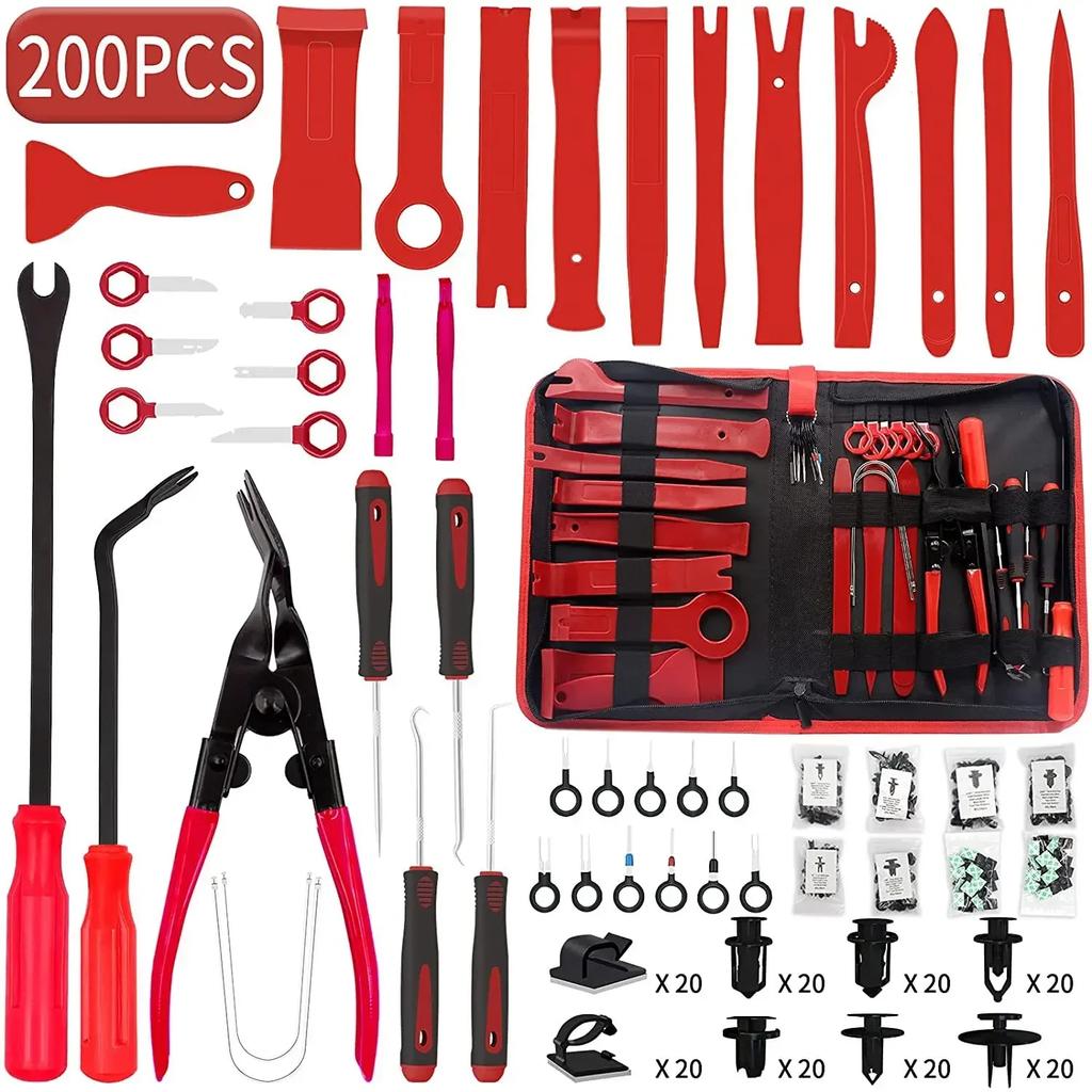 NEW 200PCS/Set Car Trim Removal Tool Pry Kit Car Panel Tool Stereo Removal Tool Kit Auto Hand-held Disassembly Tools
