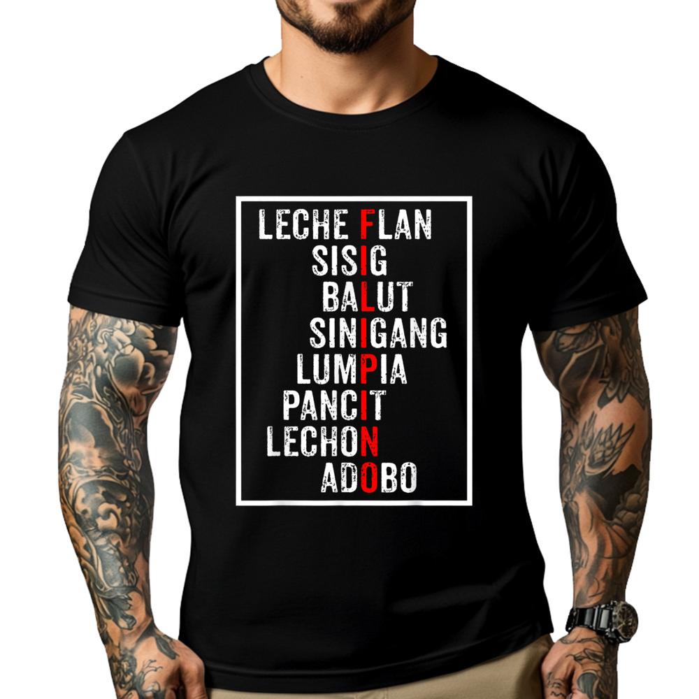 Funny Filipino Popular Food List Philippines Filipino Street Wear T Shirt Unisex Camisetas De Hombre S разноцветный