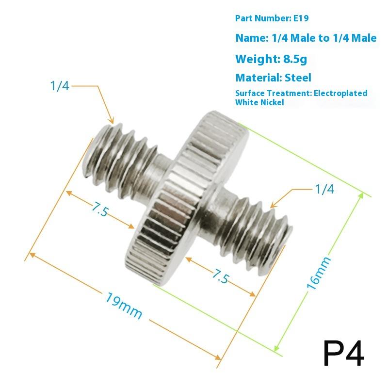 1/4 Inch Male To 1/4 3/8 Inch Male Camera Screw Mount Adapter Tripod Screw Adapter Thread For Camera Tripod Monopod Ring Light