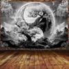 Yin Yang Tree Tapestry Cosmic Balance Art Zen Wall Hanging Meditation Room Decor Spiritual Symbol Mountain Landscape Boho