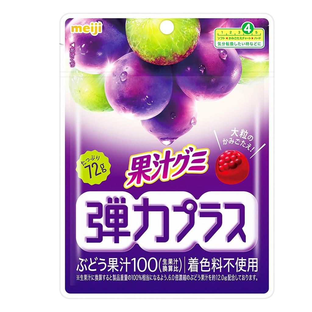 Meiji Fruit Juice Gummies Elastic Plus Grape 72g 7 Pieces