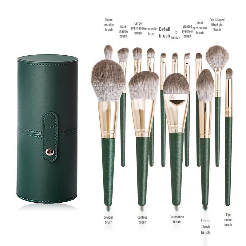 Huayang 14-teiliges Green Cloud Make-up Pinselset - Weiche, vielseitige Pinsel für Puder, Foundation und Lidschatten.