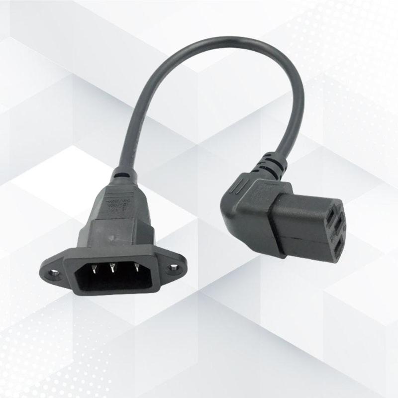 Rechtwinklige C13-Stecker Stromkabel 20cm C14-Buchse Mit Ohr-Design Hohe Leitfähigkeit Kupferdraht