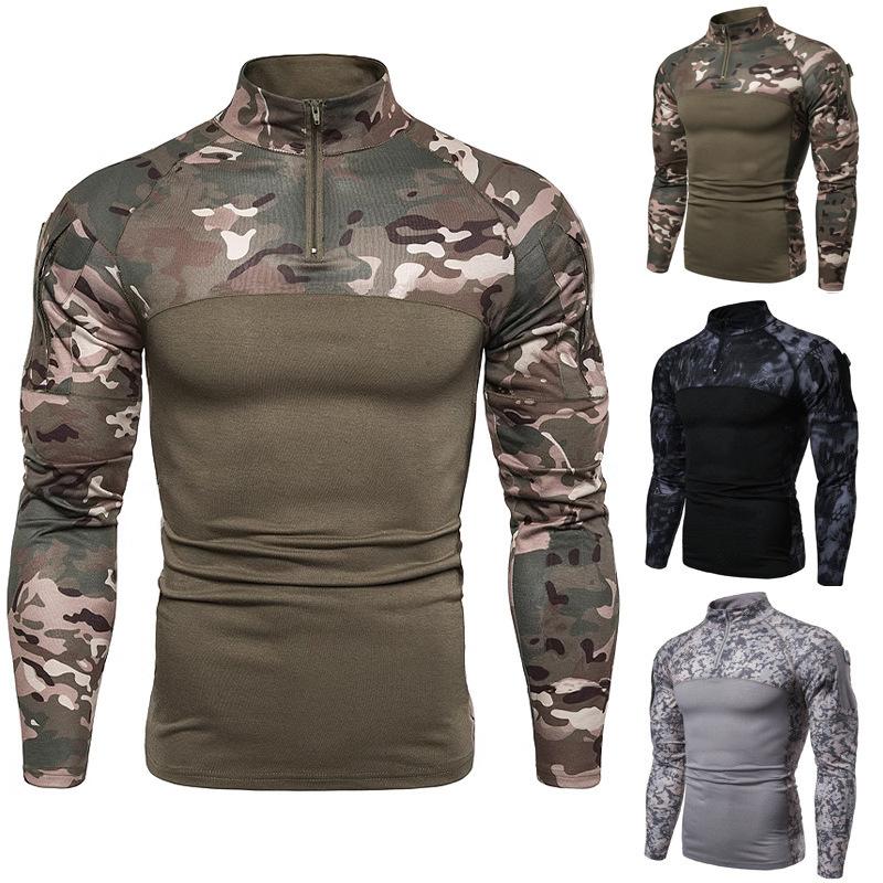 Men's Outdoor Stretch Fitness Camouflage Long Sleeve T-Shirt Men's T-Shirt
