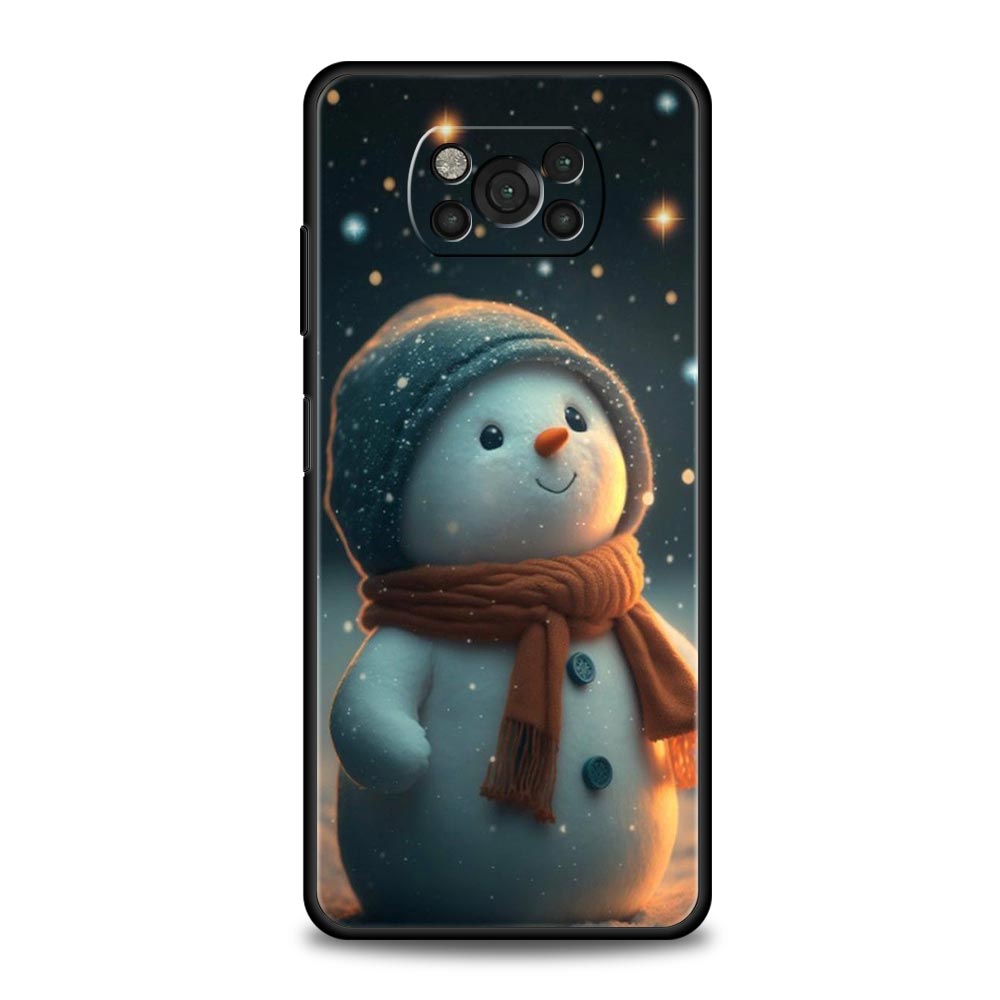 Phone Case For Xiaomi Poco X6 X5 X4 Pro 5G X3 NFC F5 F4 M5 M4 M3 F3 GT C51 C50 C55 Soft Black Cover Christmas Graphic Printed