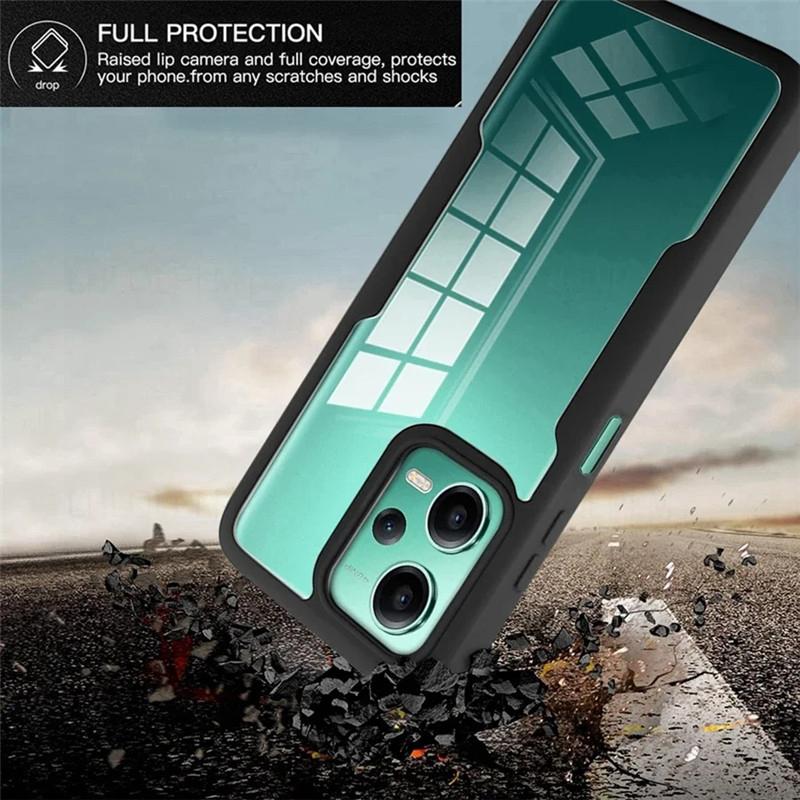360 Double-sided Clear Phone Case For Xiaomi Redmi Note 13 Pro Plus 13C 4G 5G Shockproof Camera Lens Screen Full Protection Phone Bumper Cover