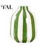 Luxury Desktop Decoration for Conference Room Striped Ceramic Vase, Modern Decorative Minimalist Flower Holder Stylish Decor Wedding Venue Living