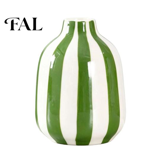Luxury Desktop Decoration for Conference Room Striped Ceramic Vase, Modern Decorative Minimalist Flower Holder Stylish Decor Wedding Venue Living