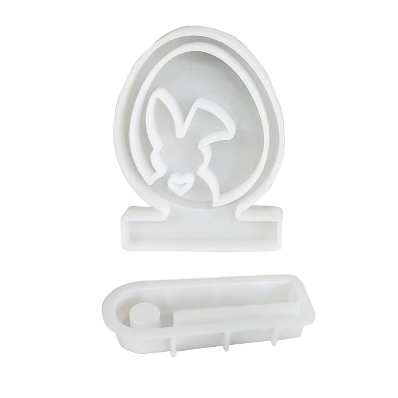 Easter Rabbit Silicone Moulds Eggs Rabbit Candle Holder Epoxy Resin Casting Moulds for Candle Holder DIY Home Decoration
