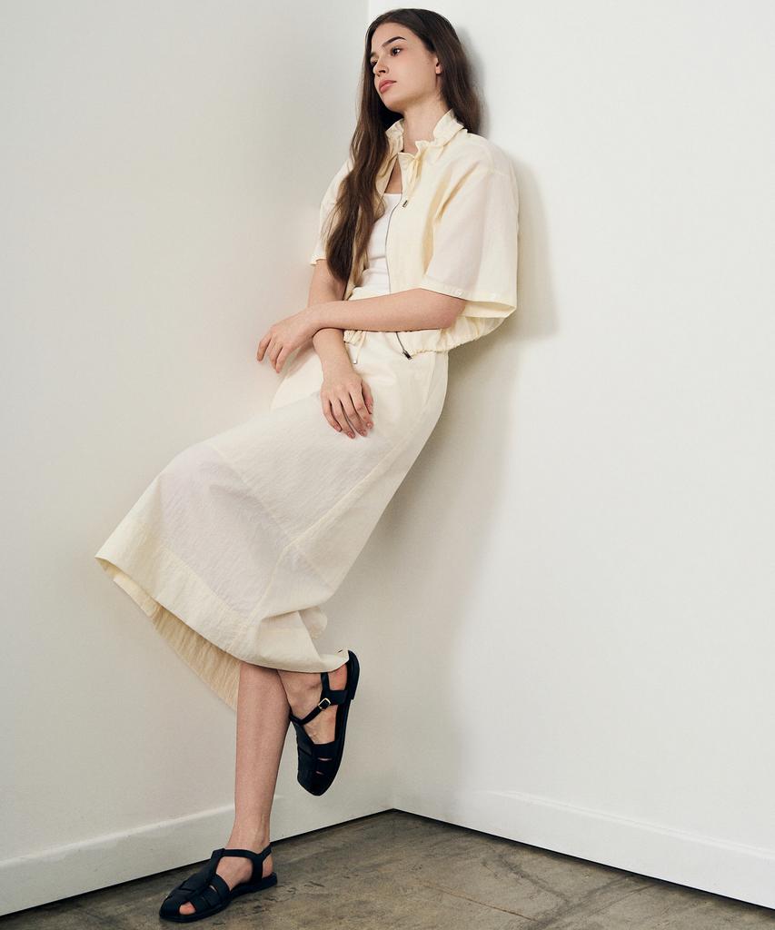 Laneonkyulleoseu Fluid Banding H-Line Skirt_Ivory