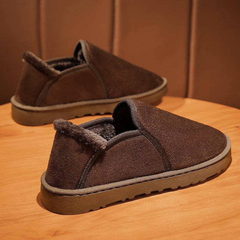 

Winter Cotton Shoes Snow Boots with Fleece Insulation Boots Men s Shoes Couple Lightweight 45 коричневий