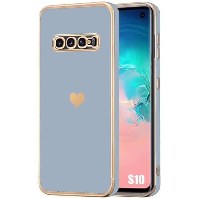 Coque - samsung - galaxy s10 - antichoc - ultra mince - cœur doré