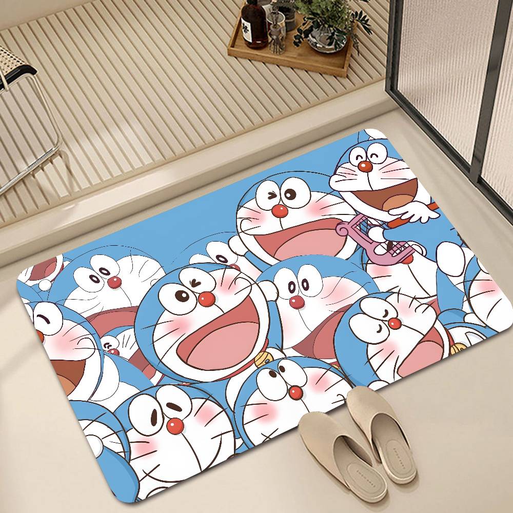 Floor Mat Suitable For Living Room Kitchen Bathroom Non-slip Mat Household Cartoon D-Doraemon Foot Mat