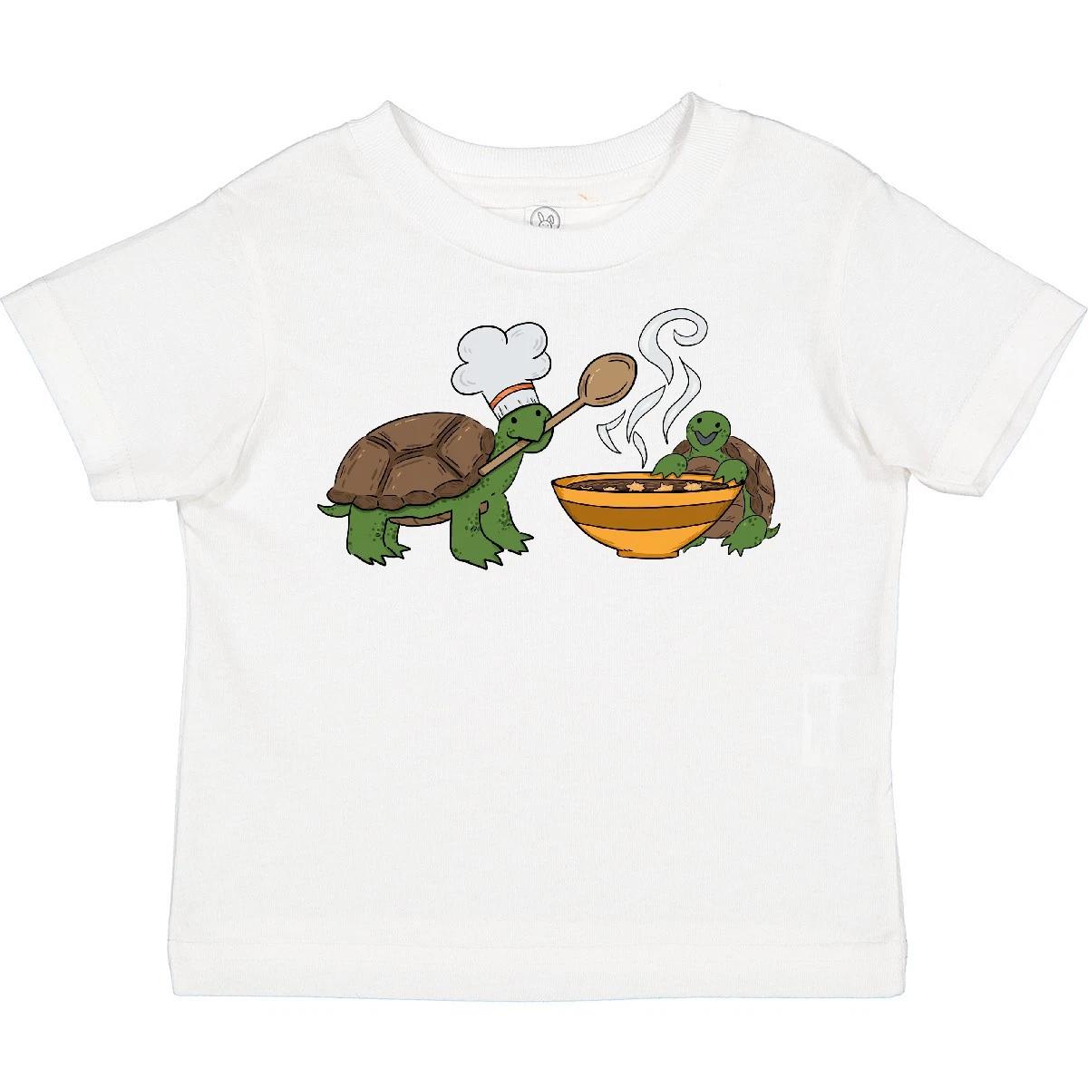 

Inktastic Cute Turtle Chefs Making Soup Toddler T-Shirt Turtles Lover Chef Cook 120