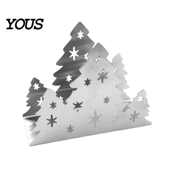 Kitchen Counter Napkin Rack Christmas Tree Holder, Stainless Steel Vertical Paper Towel Stand, Durable Holder Decorative Dispenser for Holiday