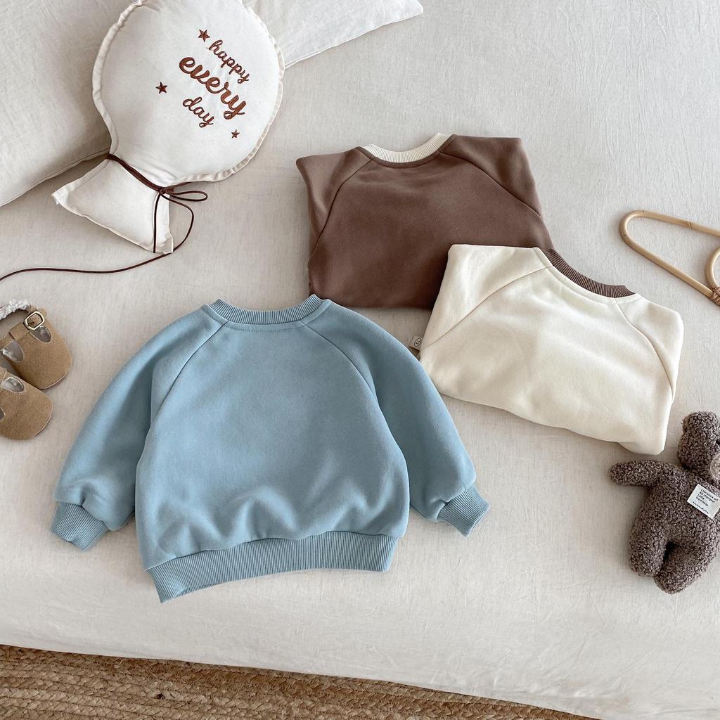 2025 Kids' Korean Style Winter Sweatshirt - Boys' Fashion Print & Girls' Cute Pullover