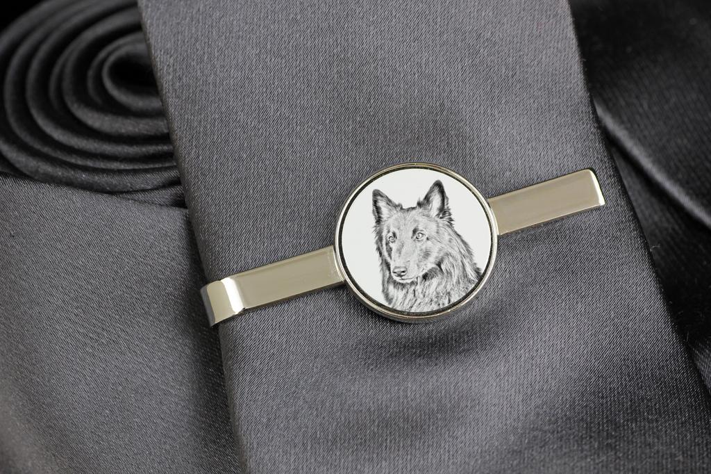 Belçika Çoban Köpeği, Belçika Çoban Köpeği - köpekli kravat klipsi, kişiye özel kravat klipsi, Art-Dog markasından bir erkeğe özel hediye