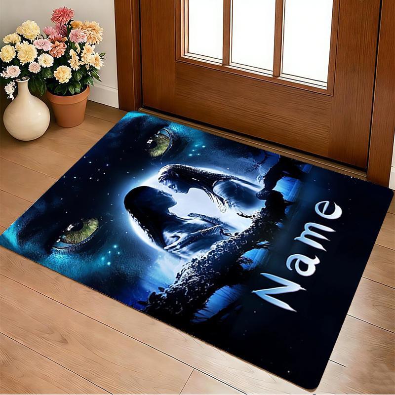 Tappeto Personalizzato con Nome e Avatar Mondo Soggiorno Antiscivolo Morbido Tappeto per Camera da Letto Sala Giochi Divano Ufficio Decorazioni per la Casa Zerbino