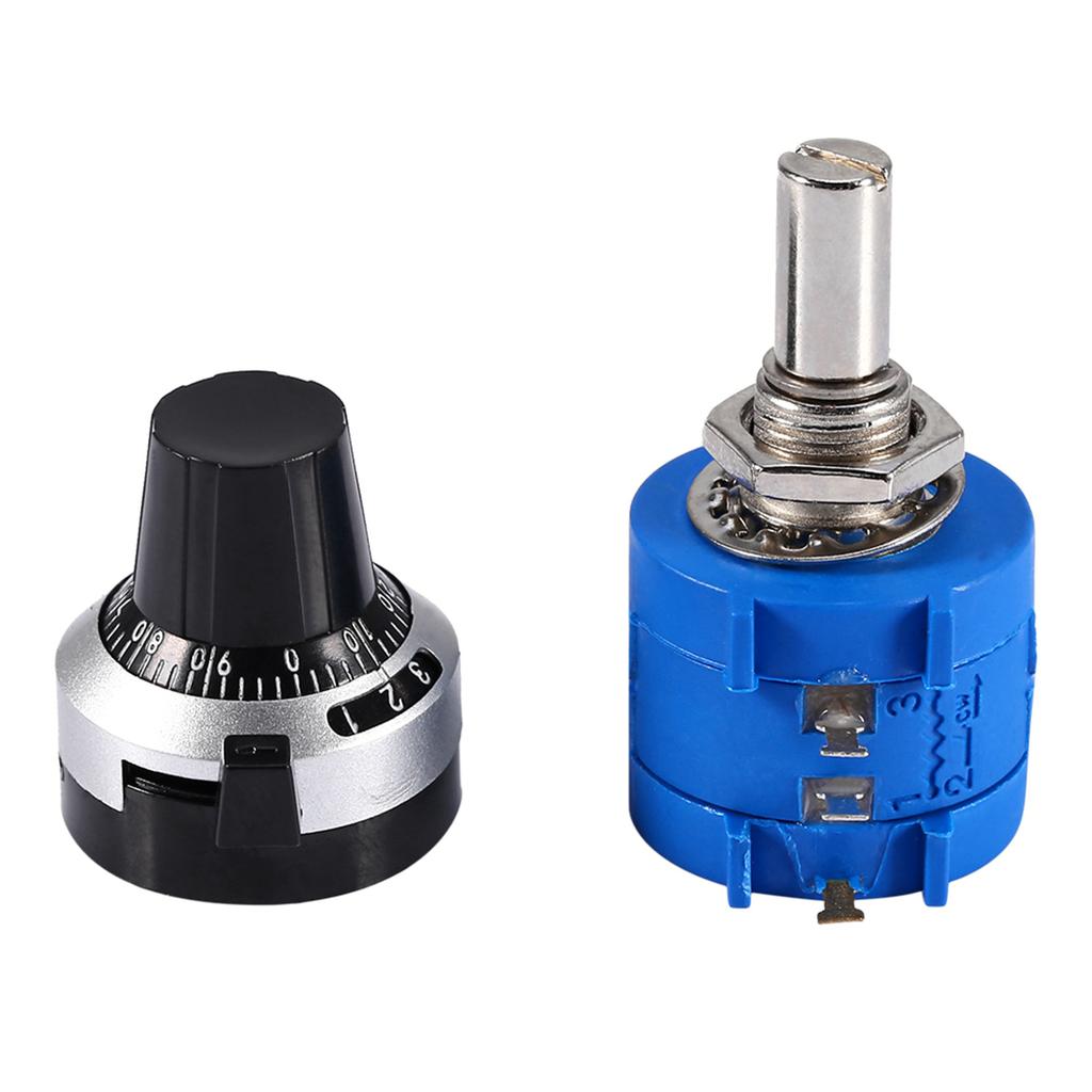 10K Ohm 3590S 2 103L Rotary Wirewound Precision Potentiometer Pot 10 Turns Knob