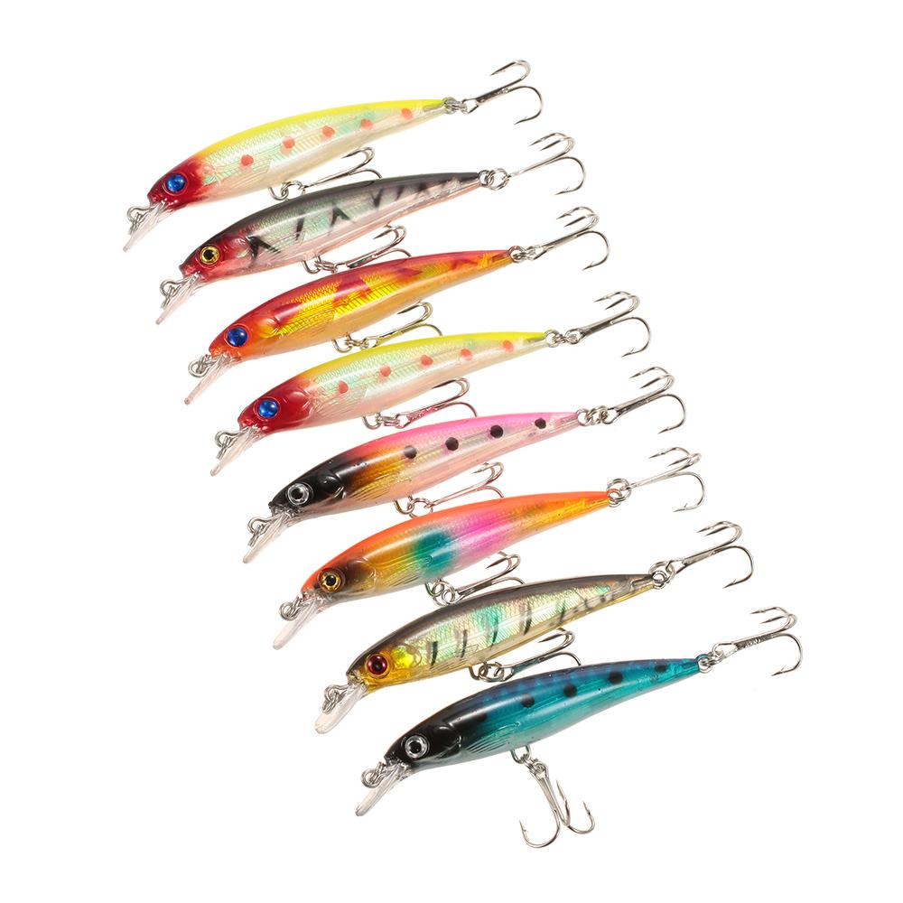 43pcs Assorted Size Minnow Fly Fishing Lures Pencil Popper Crankbaits Carp Fishing Wobbler Suspending Artificial Hard