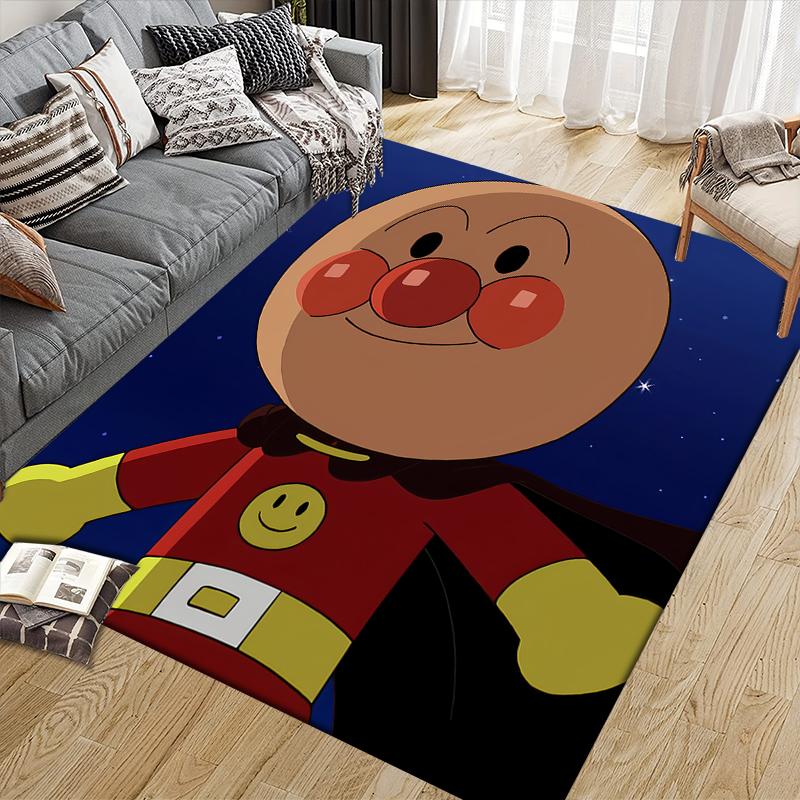 Anpanman Autumn Square Area Rug, Non-Slip Floor Mat for Bedroom, Perfect Gift for Anpanman Fans