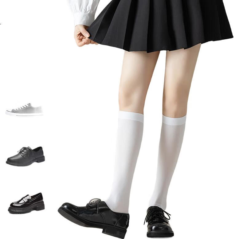 LangSha Women's Socks, Knee-High Stockings, Spring And Summer Socks, Mid-Calf Socks, Slightly Compression Slimming Black Knee-High Socks