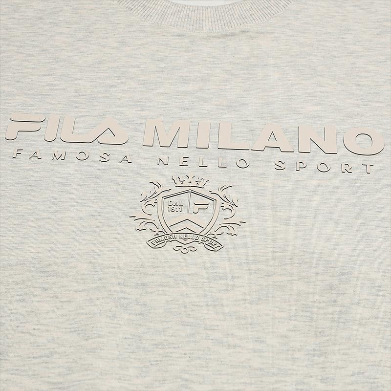 Fila Milano Series Fashion Simple Retro Basic Casual Everyday Versatile Comfortable Crew Neck Pullover Sweatshirt Men Sweatshirt F11M535201F-LK