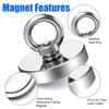 N52 D16-D48 Salvage Magnet Heavy Duty Search Magnets Strong Neodymium Magnet Deep Sea Fishing Magnets Mounting with Ring Eyebolt