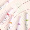 6pcs/set Line Shaped Highlighter Pen Color Roller Tip Curve Liner Art Contour Marker Highlighter Journal School Stationery
