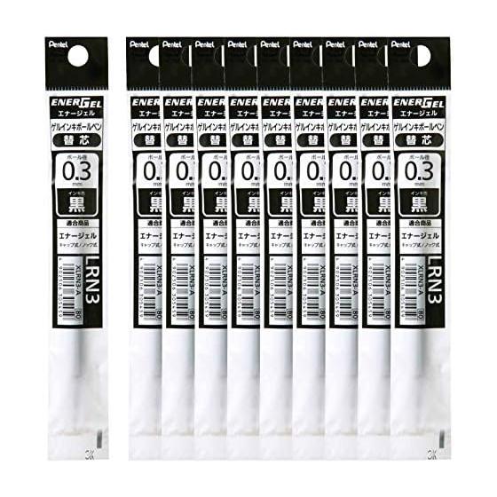 Стержень для шариковой ручки Pentel Energel 0,3 мм XLRN3-A Черный 10 шт.